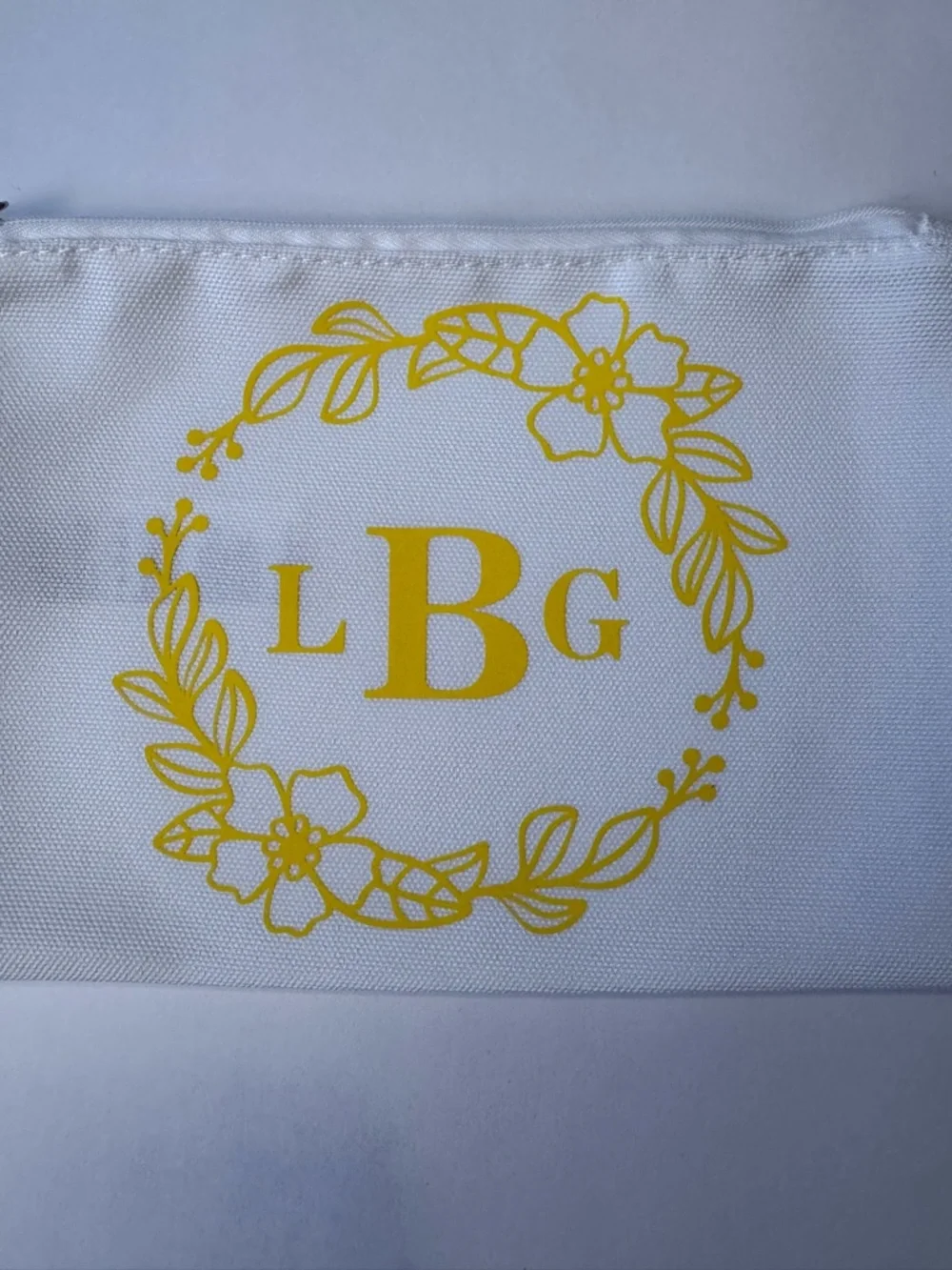 Personalized Zipper pouch - Gift New! Made to order with monogram of your choice